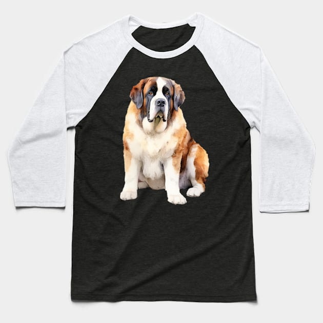 Saint Bernard Baseball T-Shirt by DavidBriotArt